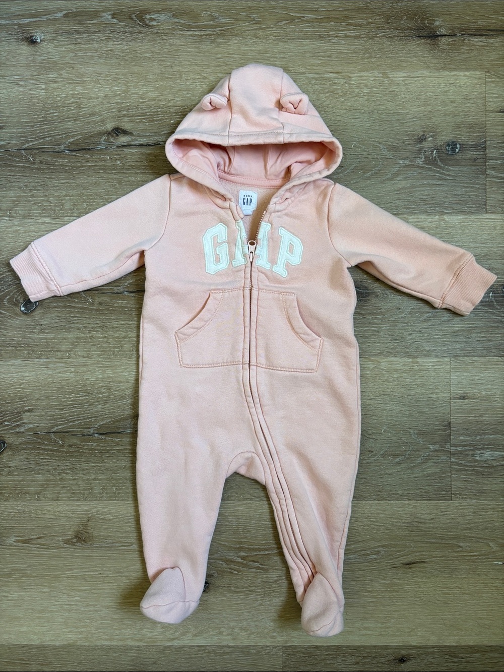 Baby GAP Pink Logo Hooded One-Piece